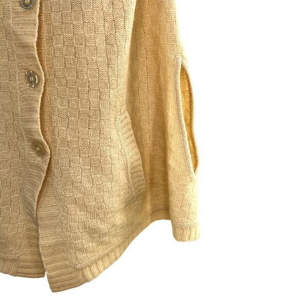 Vintage Talbots Ivory Wool Caplet Basketweave Knit Poncho Heritage - Picture 5 of 10